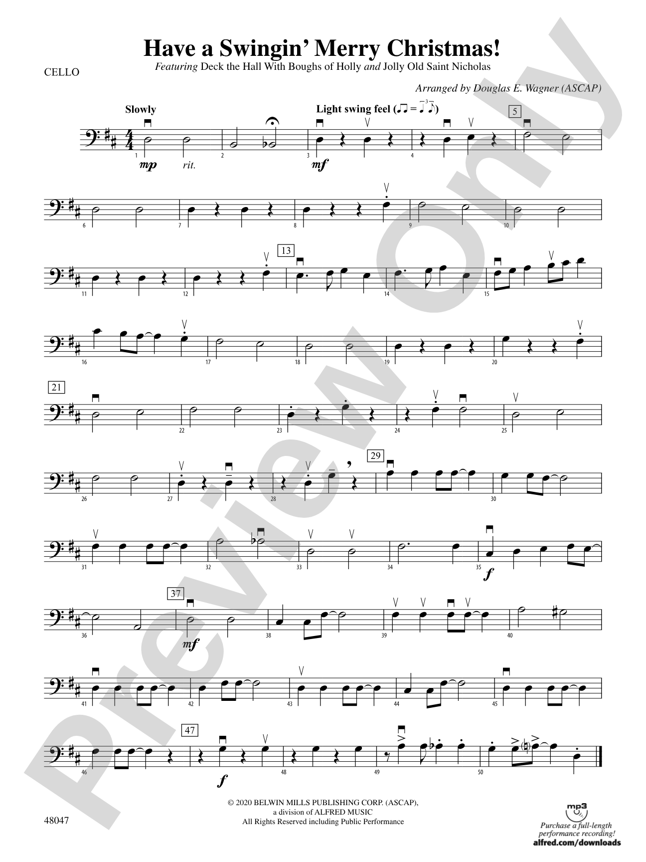 Have a Swingin' Merry Christmas: Cello