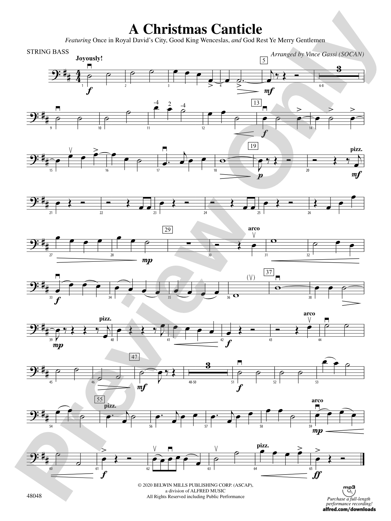 A Christmas Canticle: String Bass
