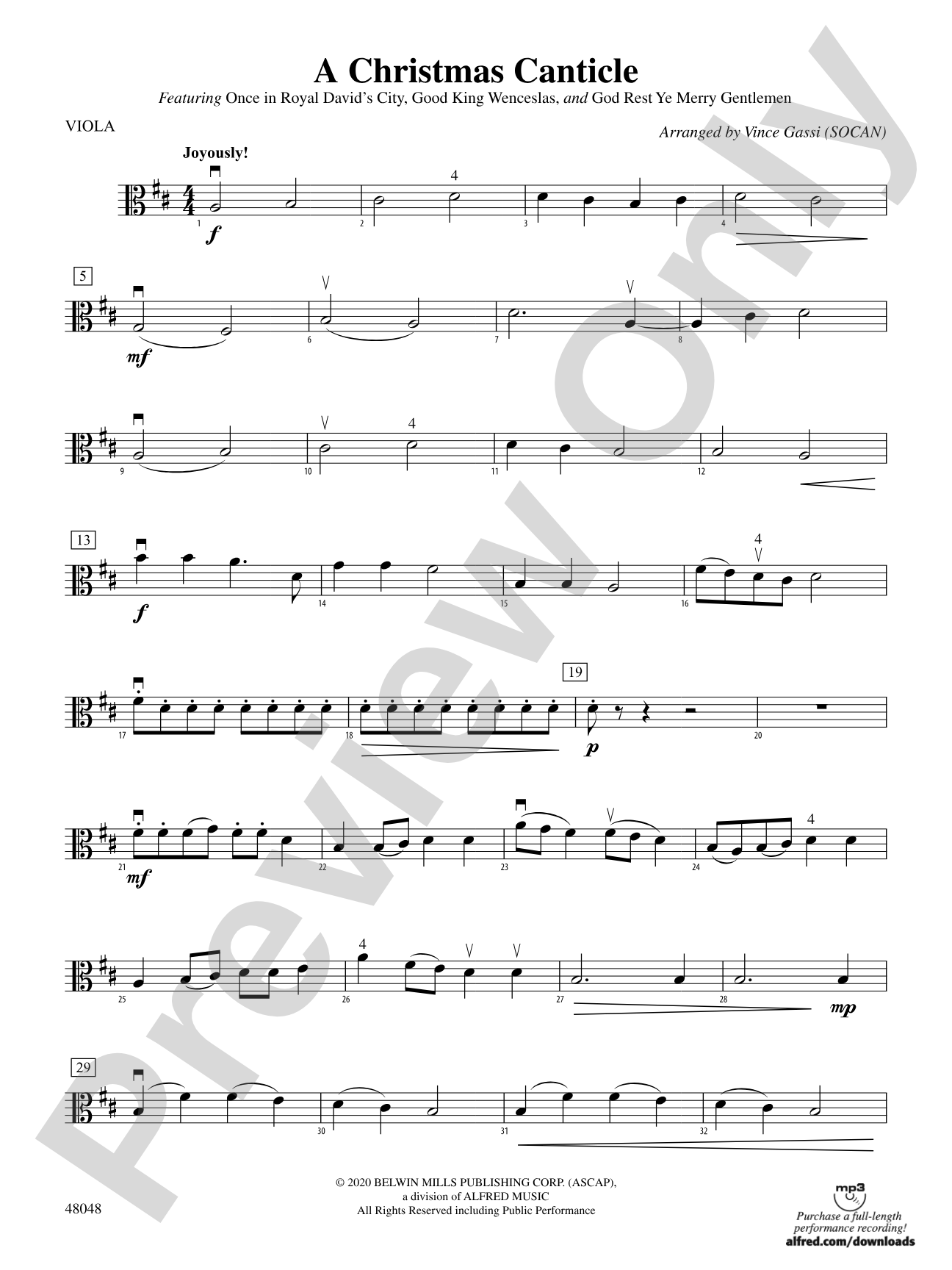A Christmas Canticle: Viola