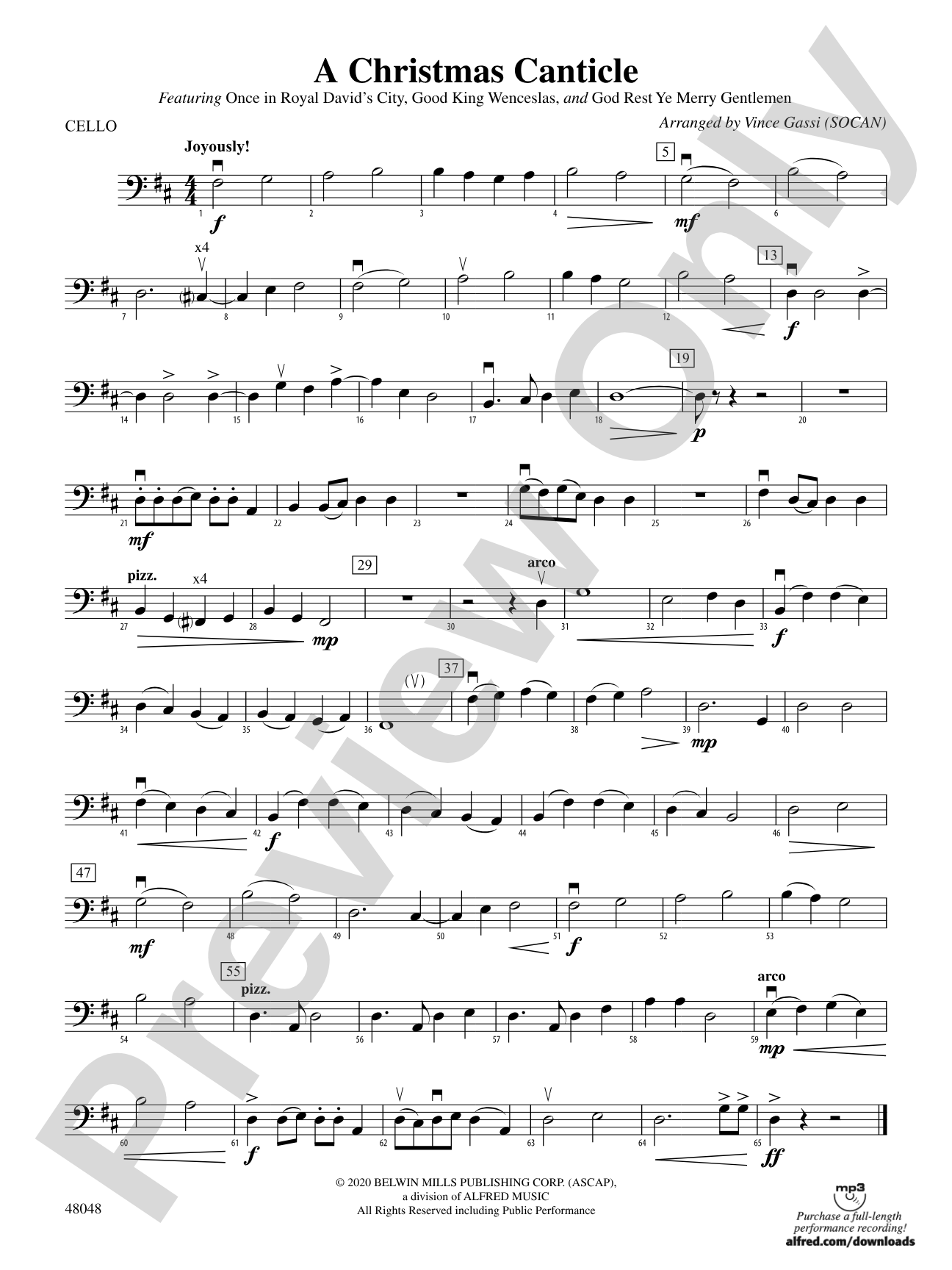 A Christmas Canticle: Cello