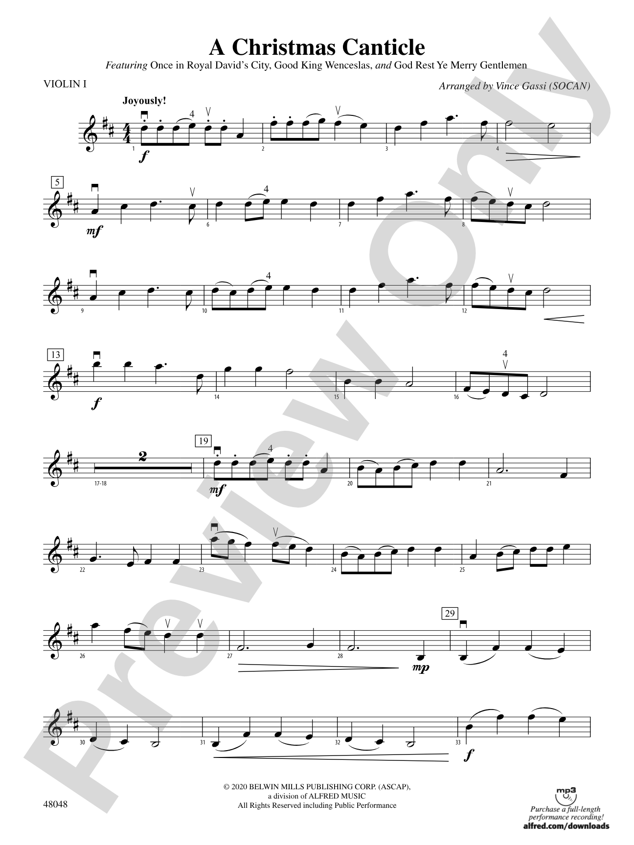 A Christmas Canticle: 1st Violin