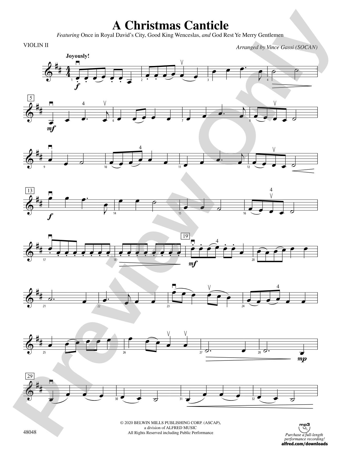 A Christmas Canticle: 2nd Violin