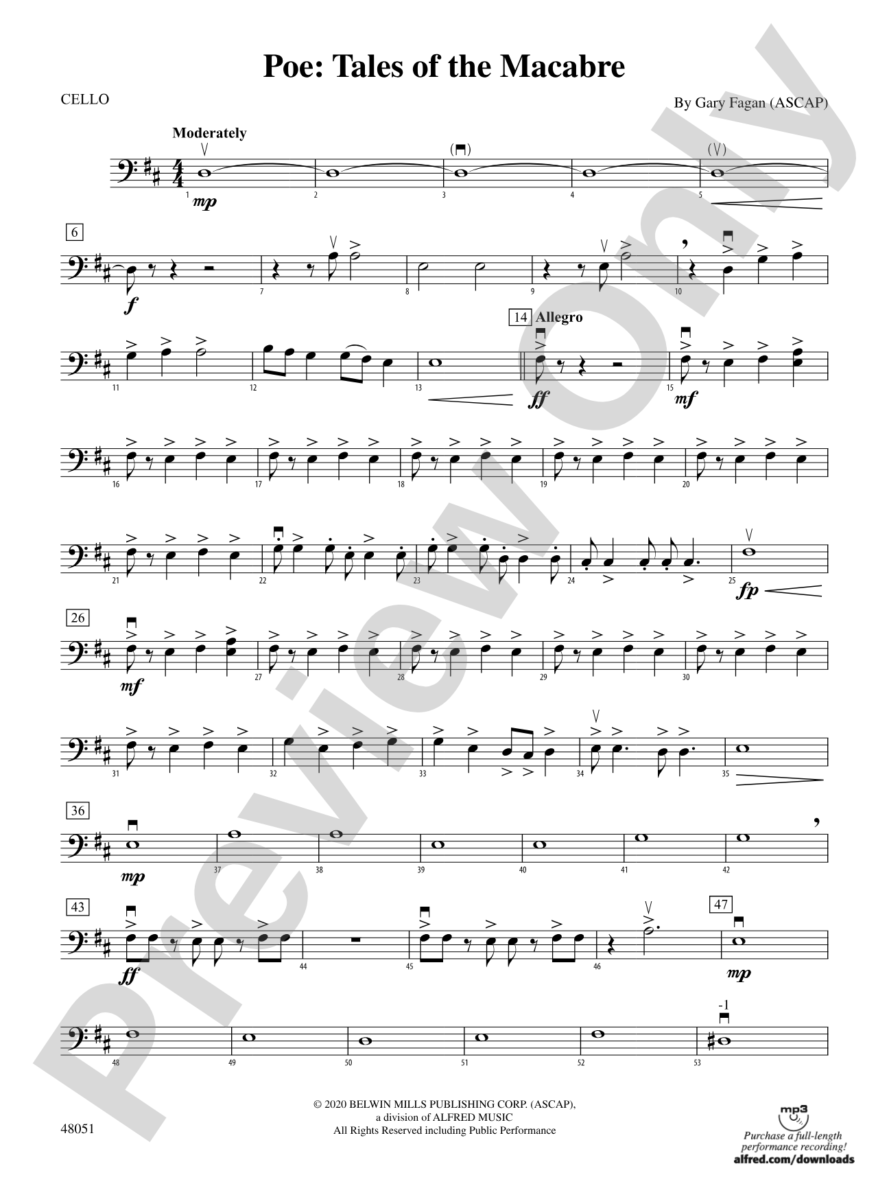 Poe: Tales of the Macabre: Cello
