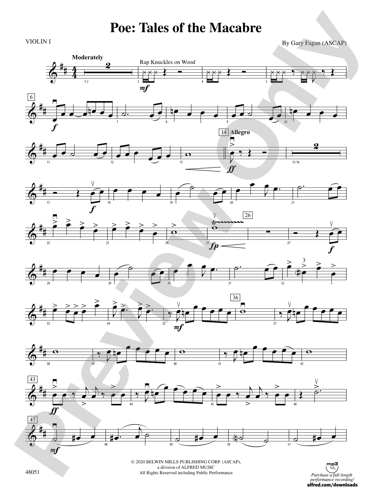 Poe: Tales of the Macabre: 1st Violin