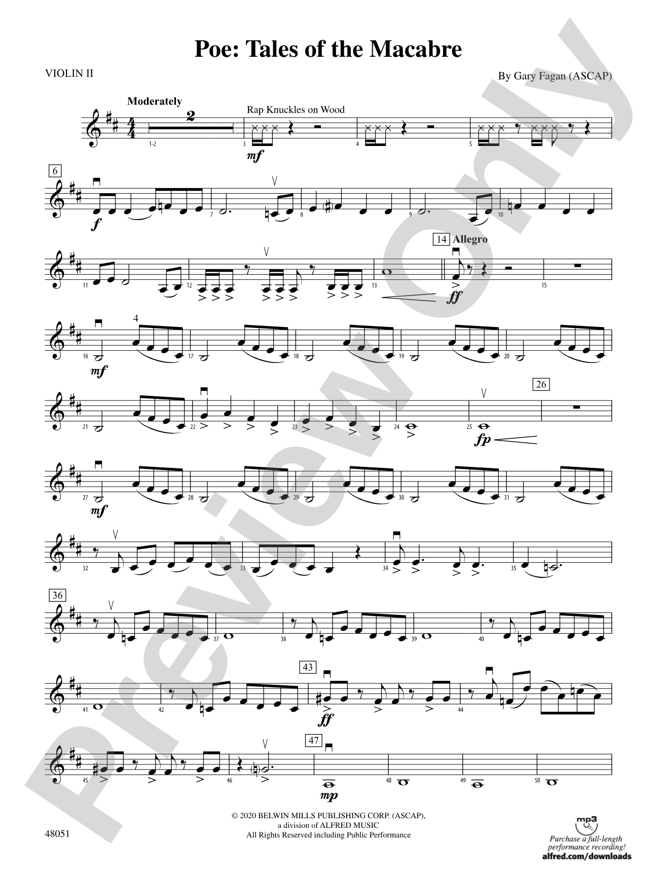 Poe: Tales of the Macabre: 2nd Violin