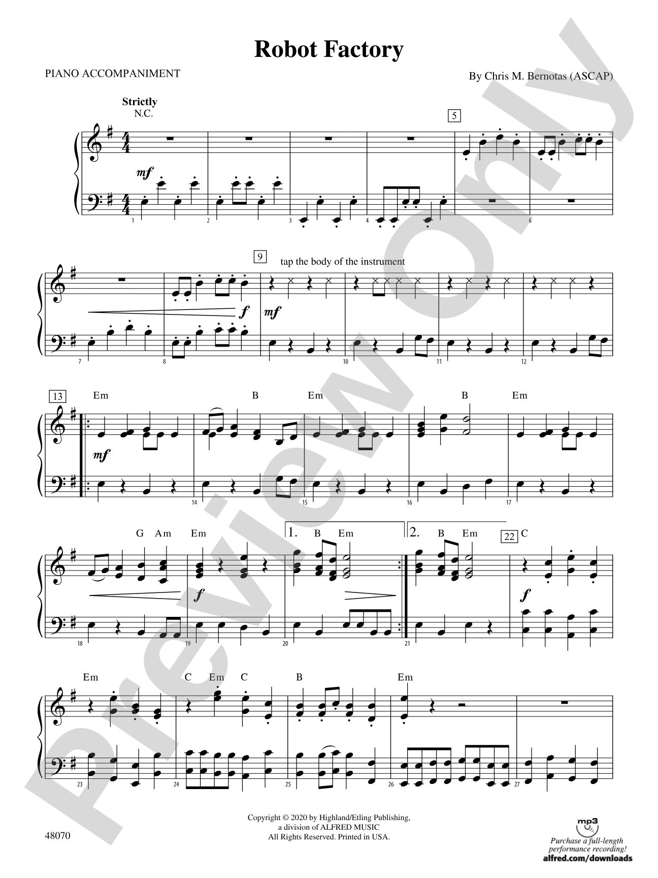 Robot Factory: Piano Accompaniment
