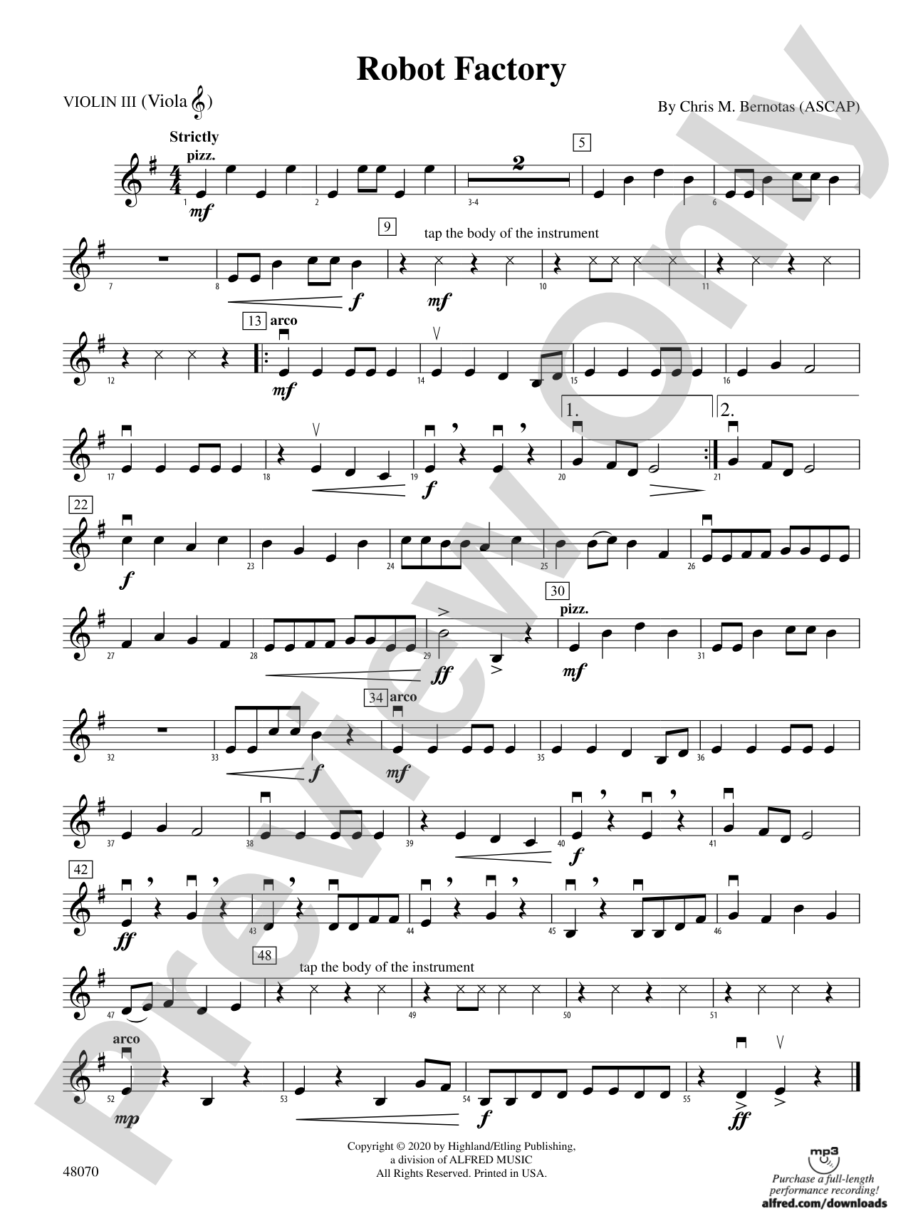 Robot Factory: 3rd Violin (Viola [TC])