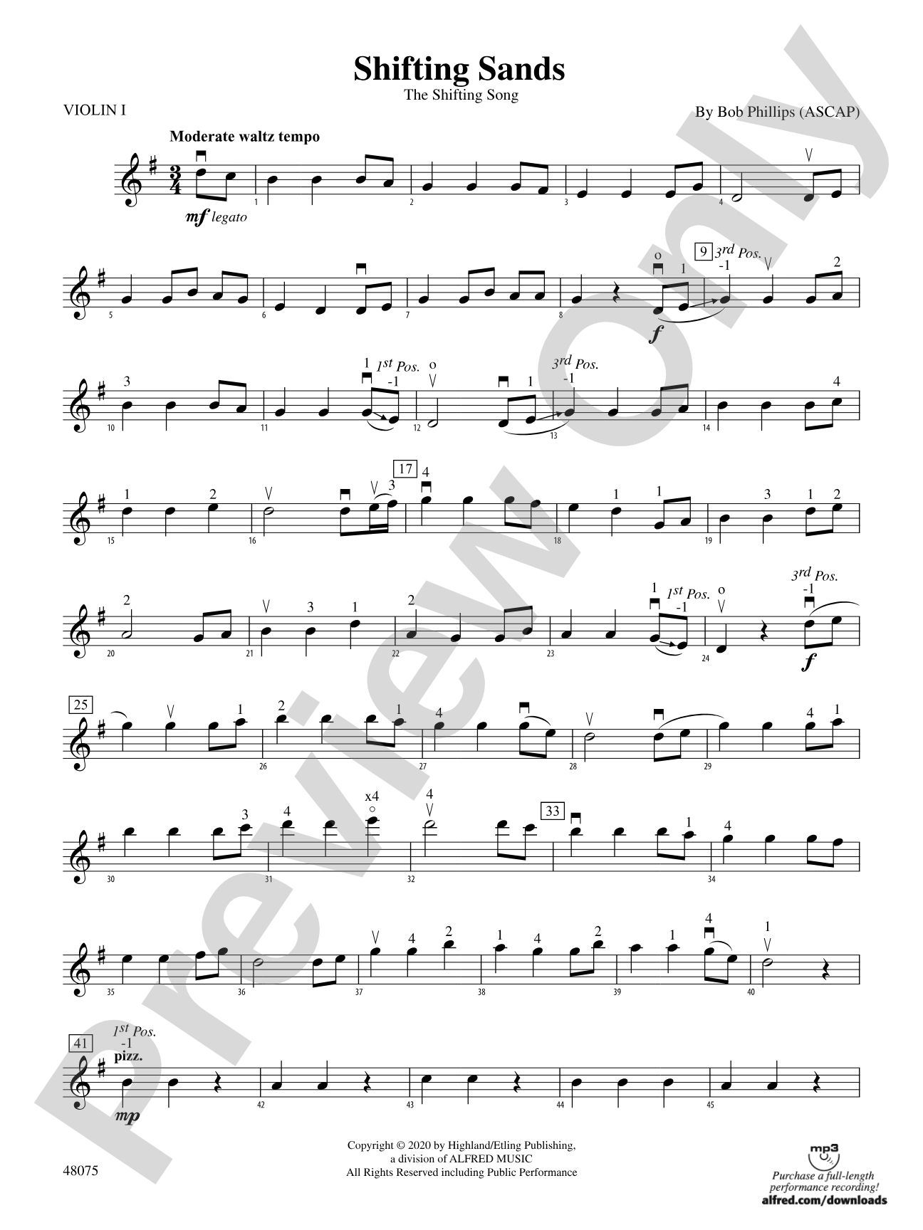 Shifting Sands: 1st Violin