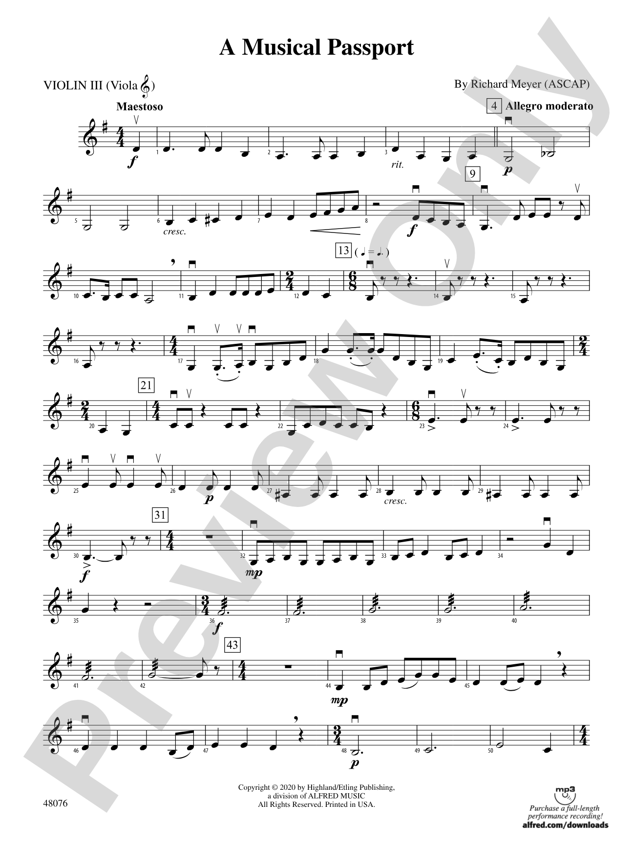 A Musical Passport: 3rd Violin (Viola [TC])