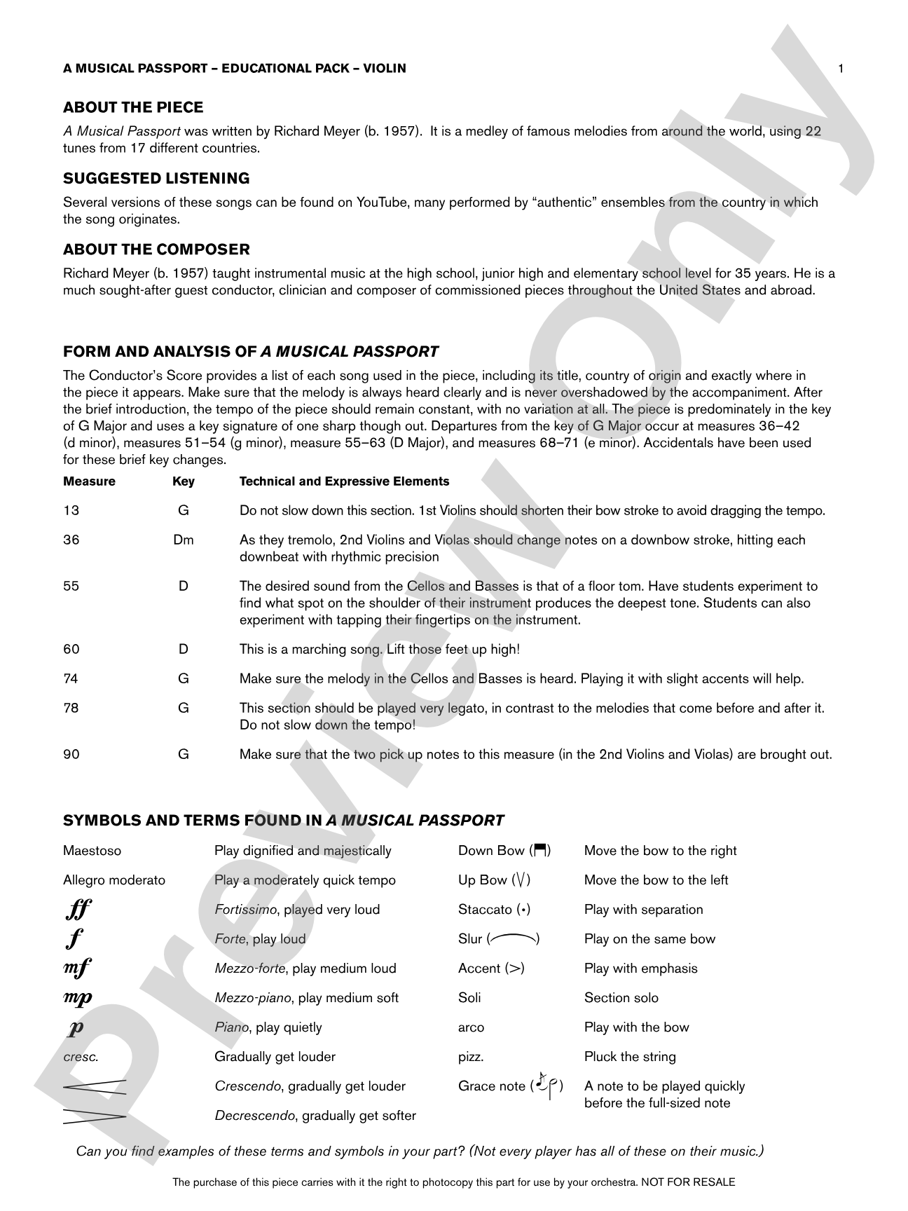A Musical Passport: Violin Educational Pack