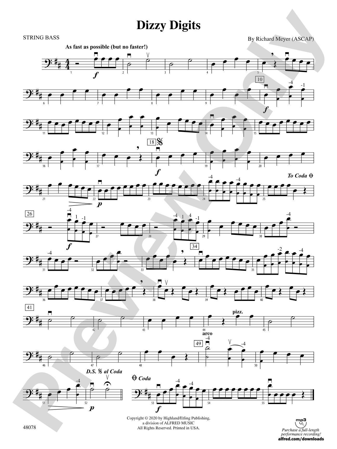 Dizzy Digits: String Bass