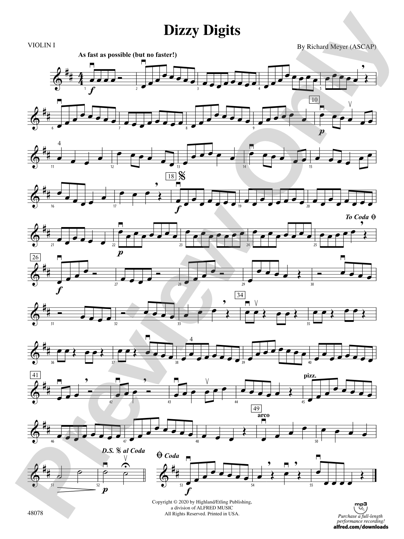 Dizzy Digits: 1st Violin