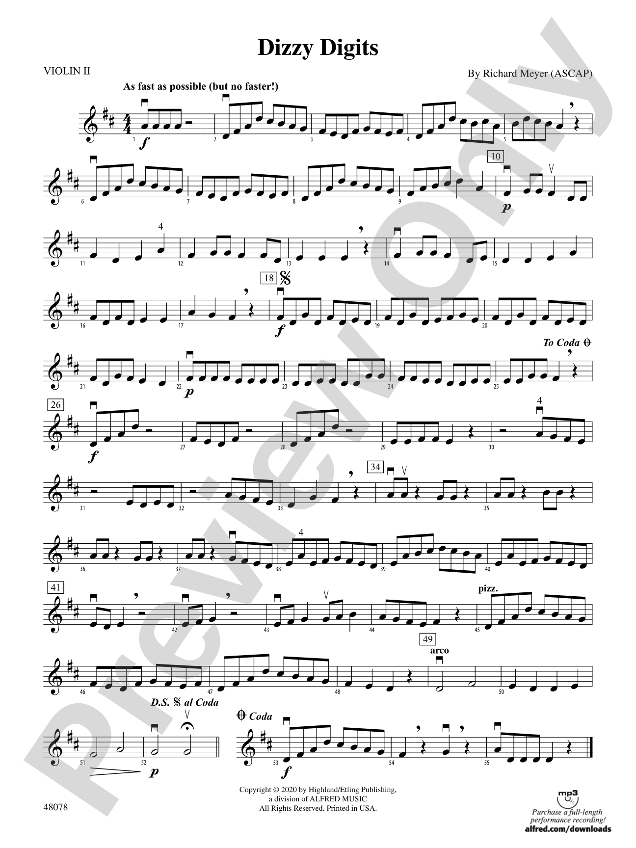 Dizzy Digits: 2nd Violin