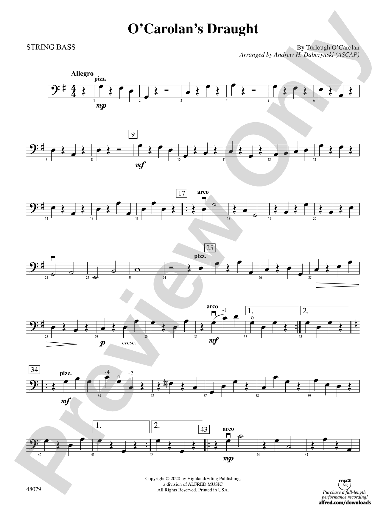 O'Carolan's Draught: String Bass
