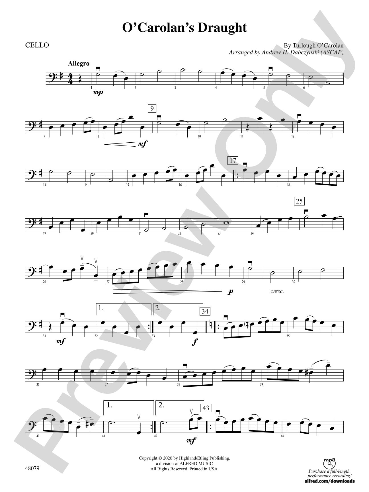 O'Carolan's Draught: Cello