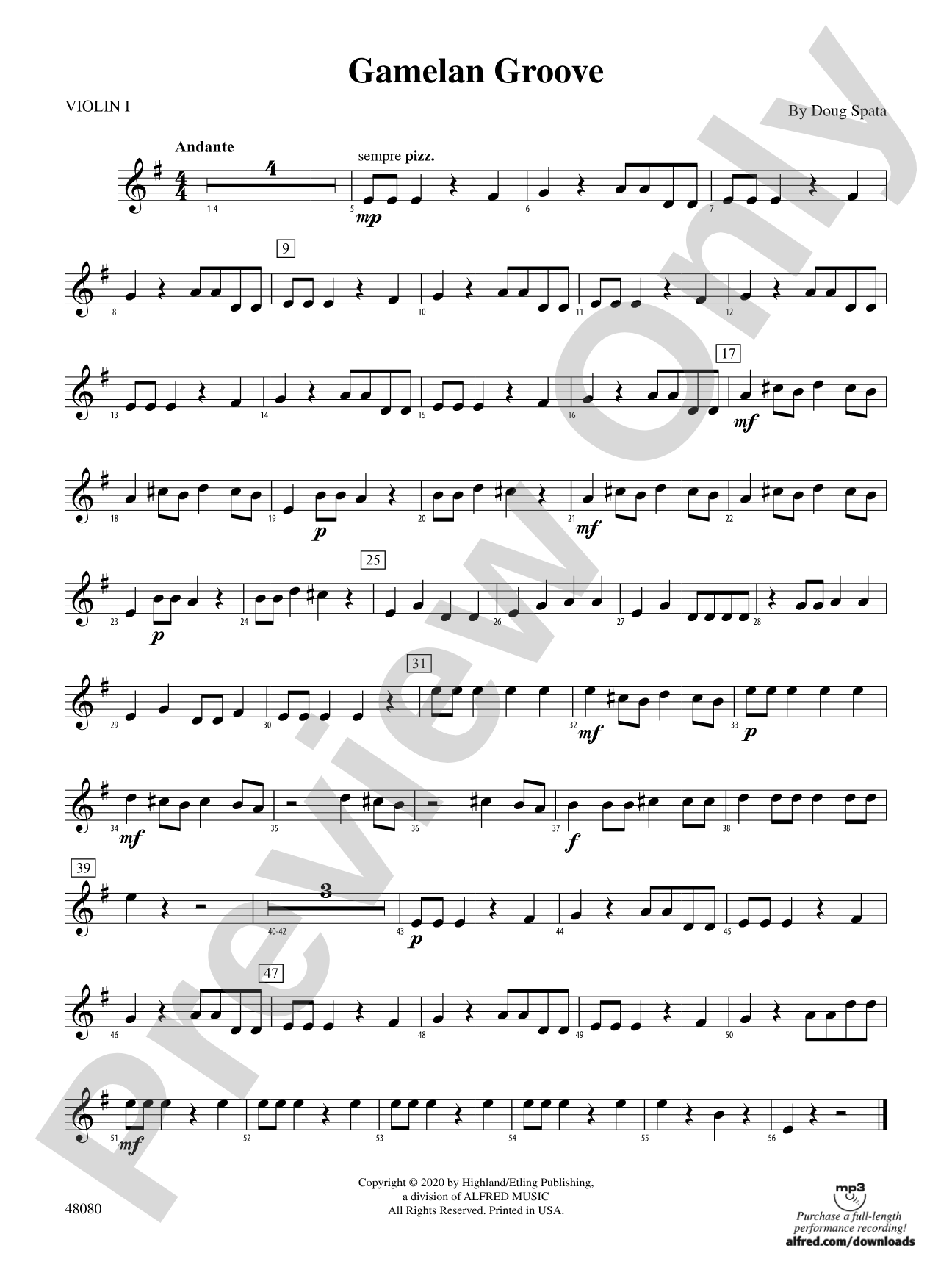 Gamelan Groove: 1st Violin