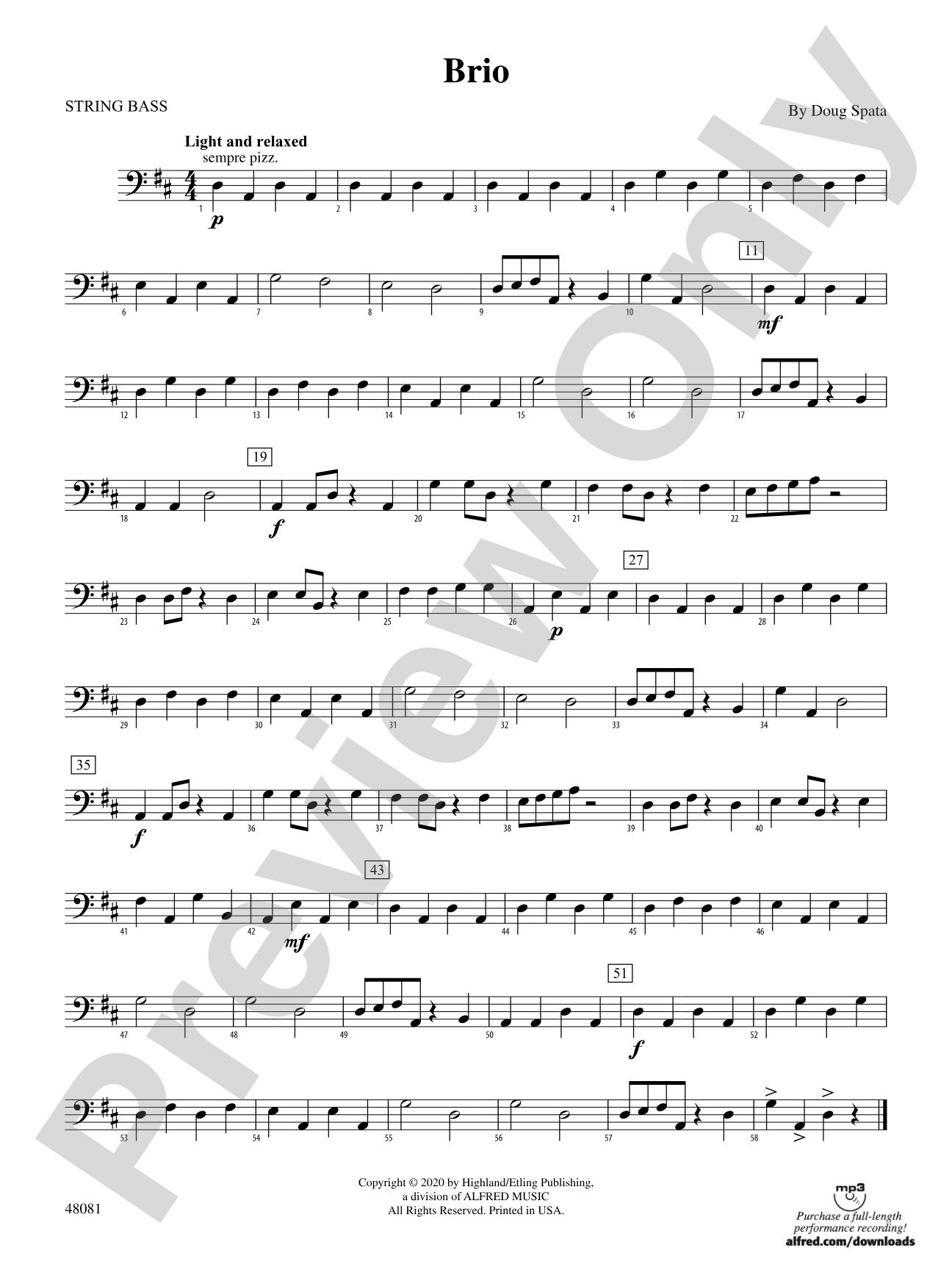 Brio: String Bass