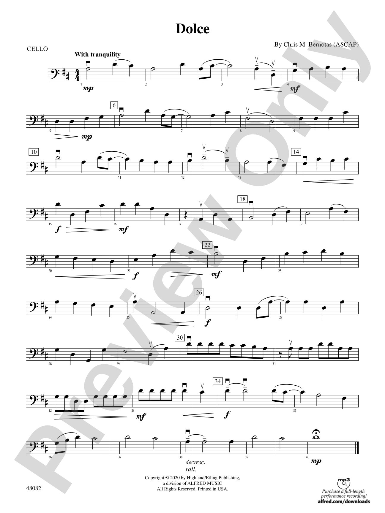 Dolce: Cello