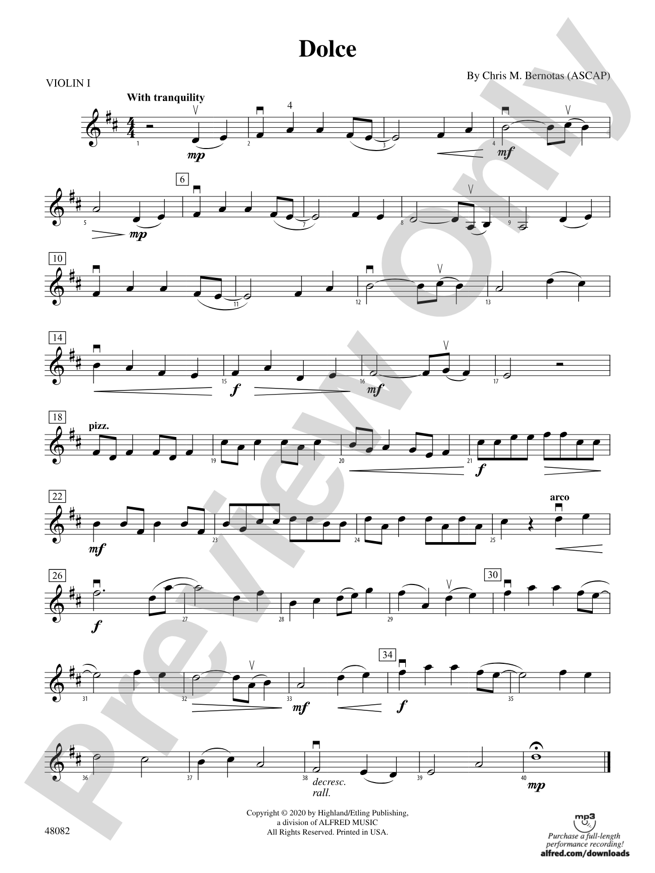 Dolce: 1st Violin