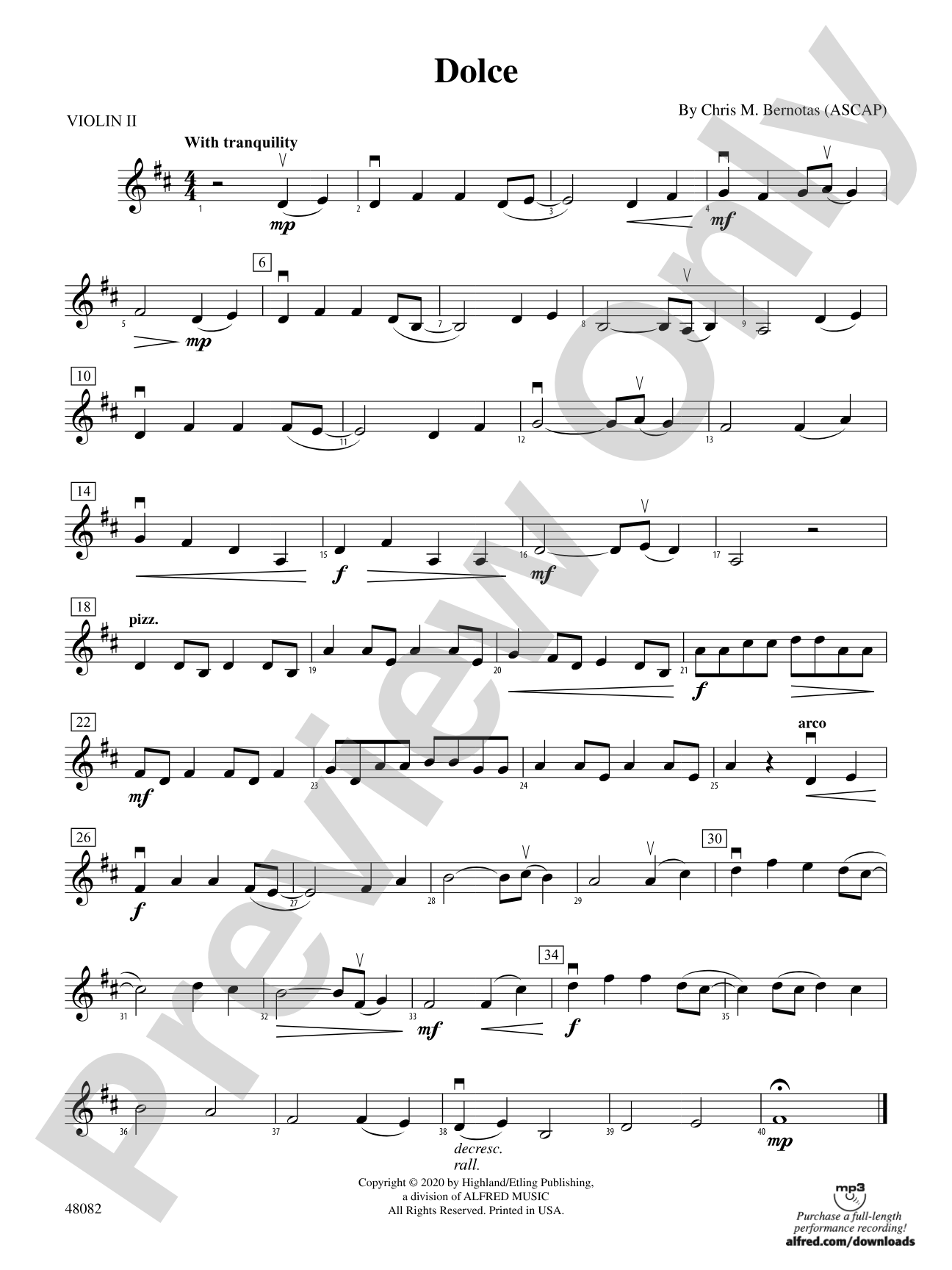 Dolce: 2nd Violin
