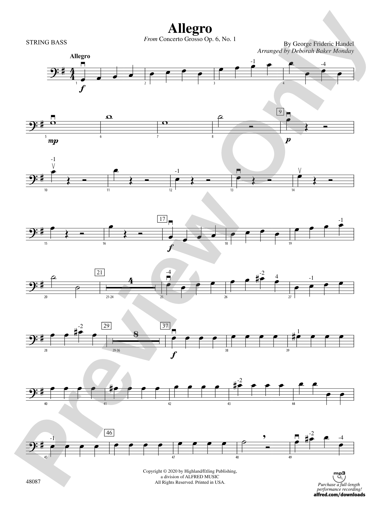 Allegro: String Bass
