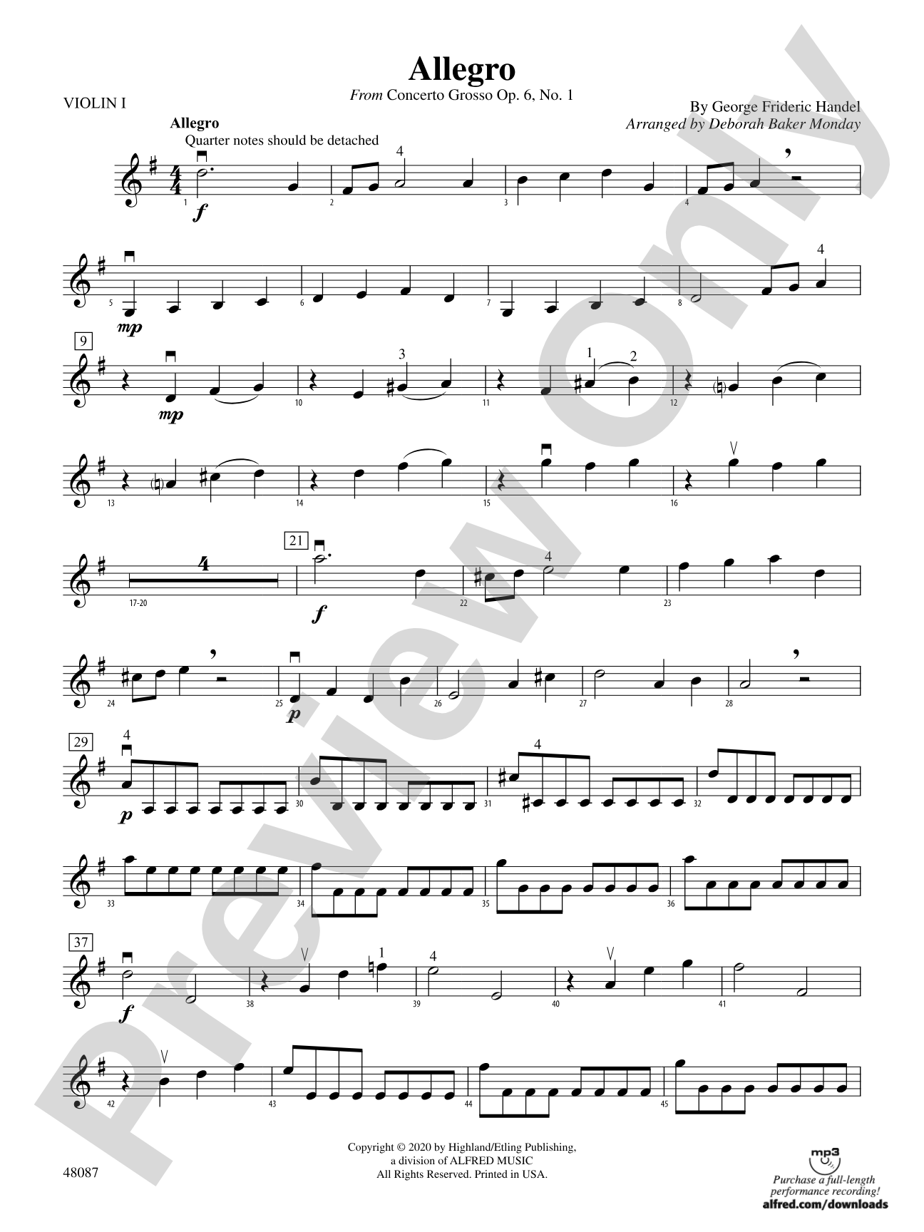 Allegro: 1st Violin