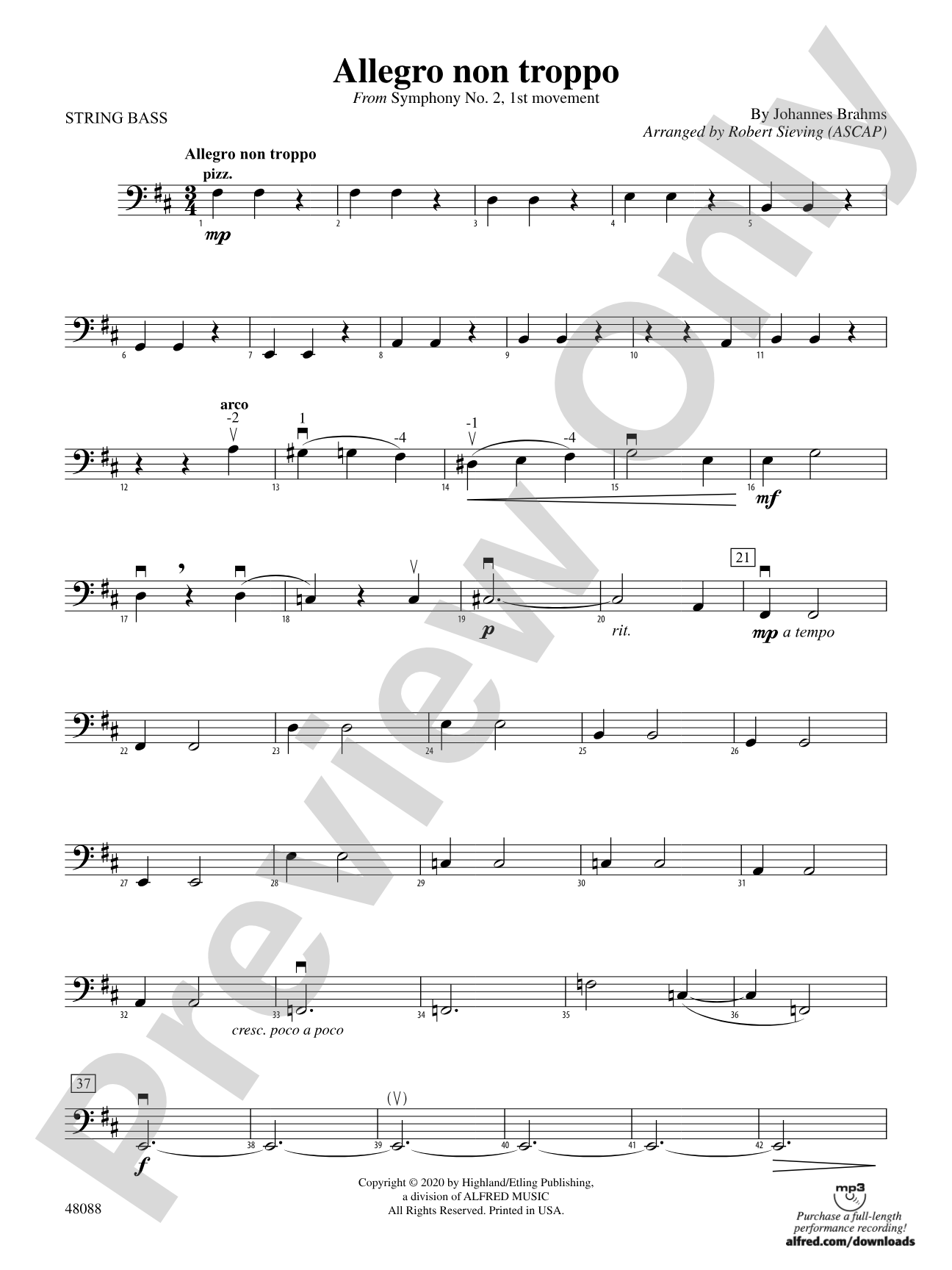 Allegro non troppo: String Bass