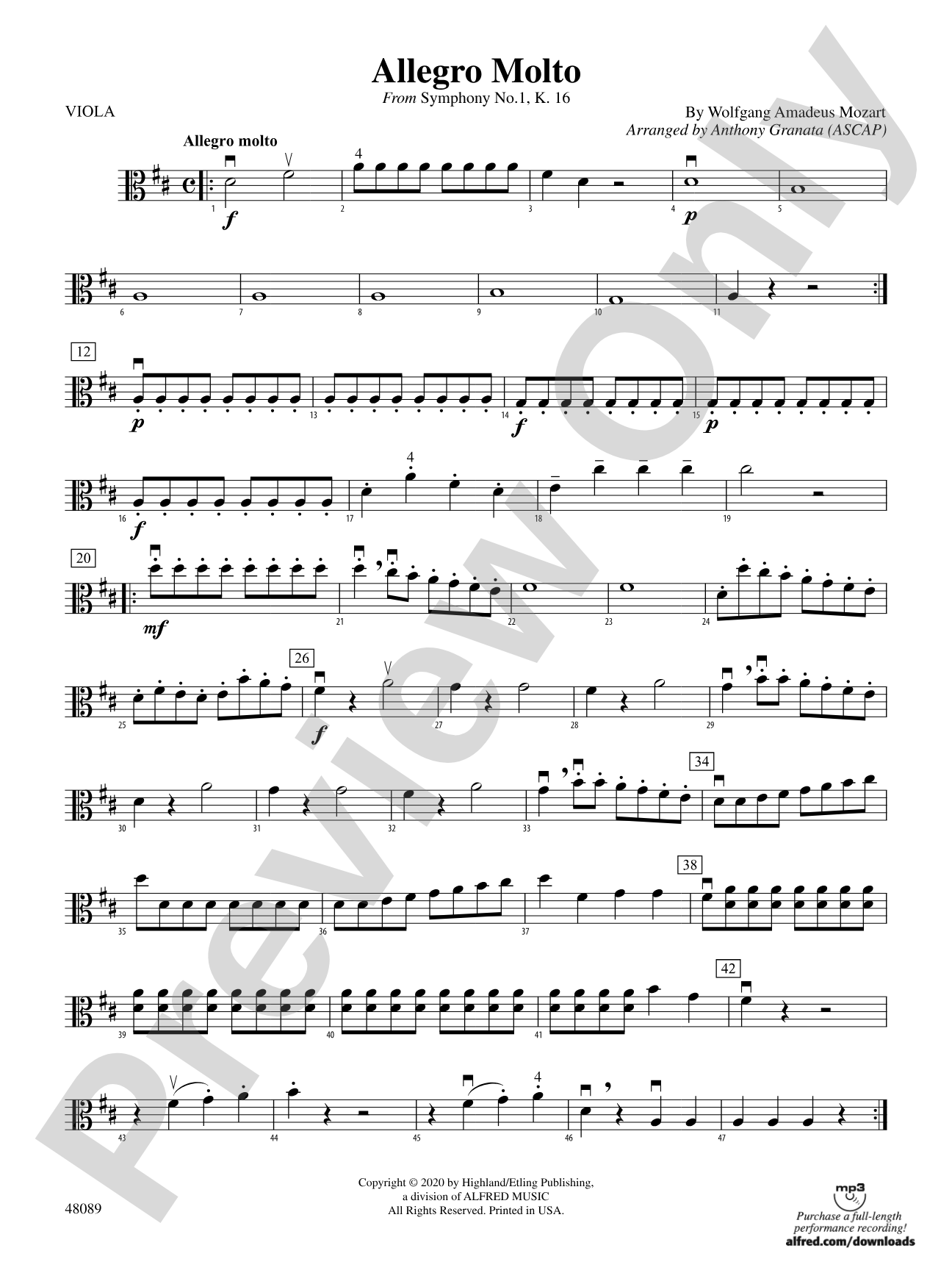 Allegro Molto: Viola