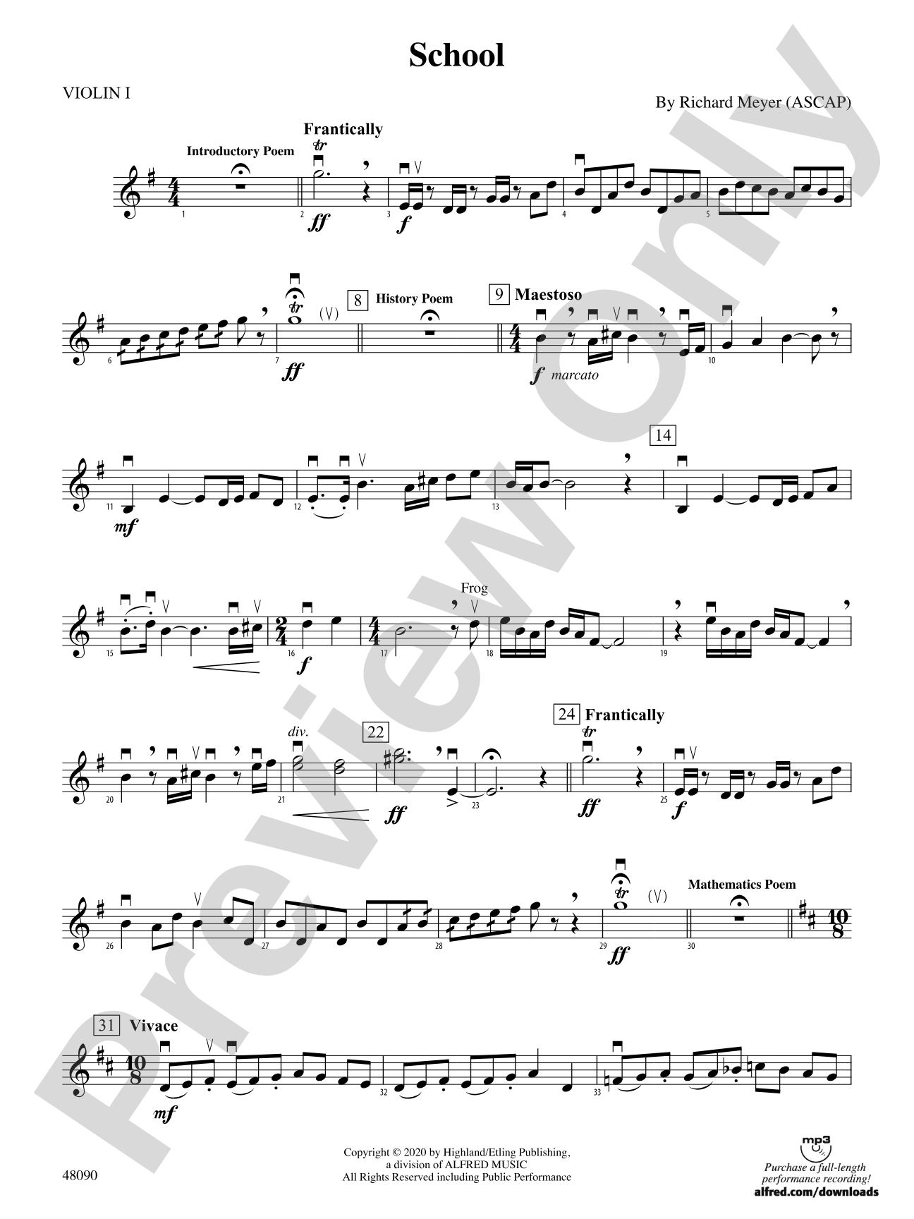 School: 1st Violin