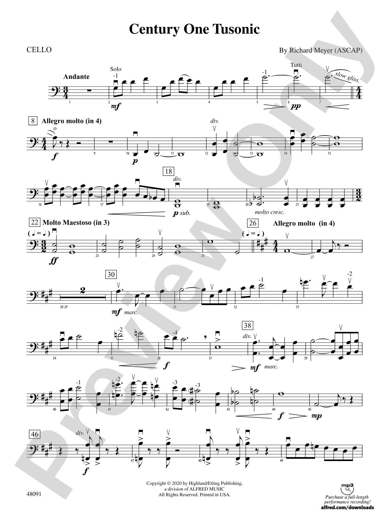 Century One Tusonic: Cello