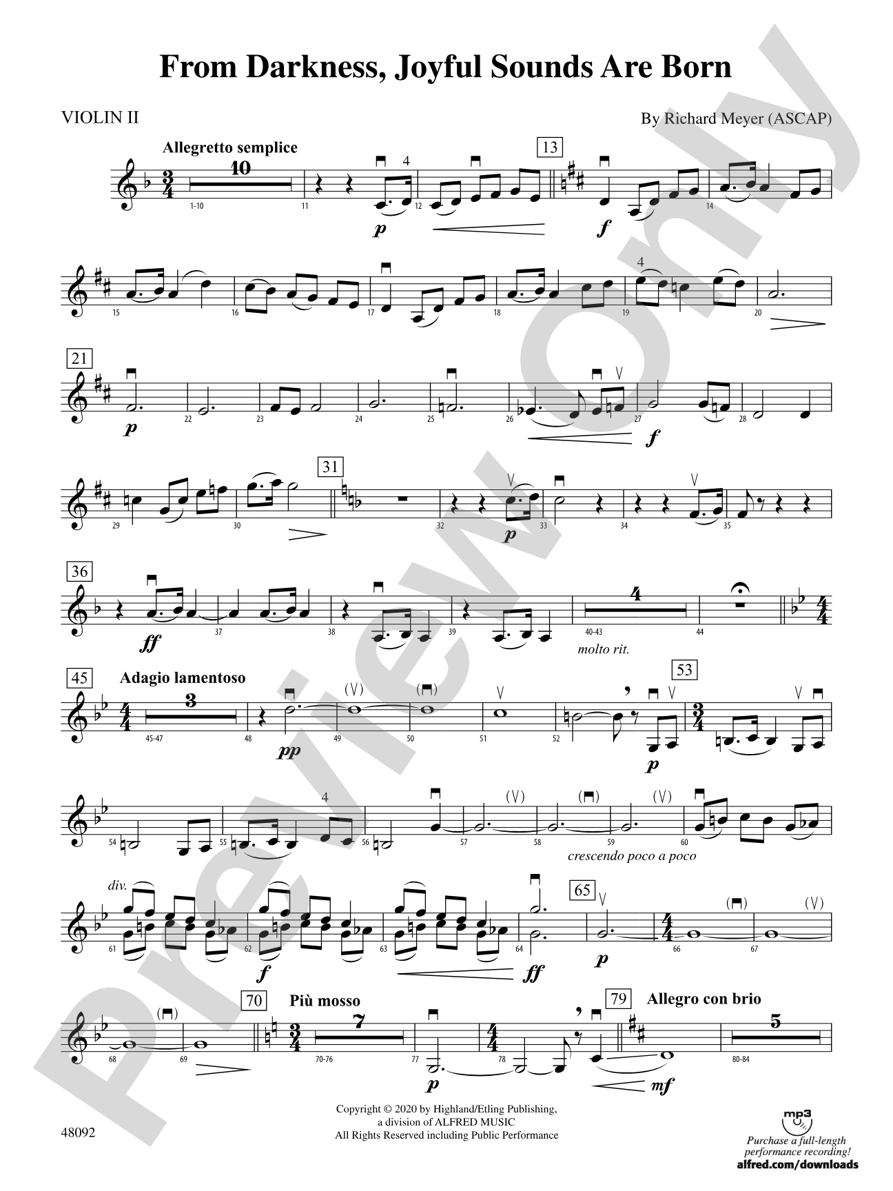 From Darkness, Joyful Sounds Are Born: 2nd Violin