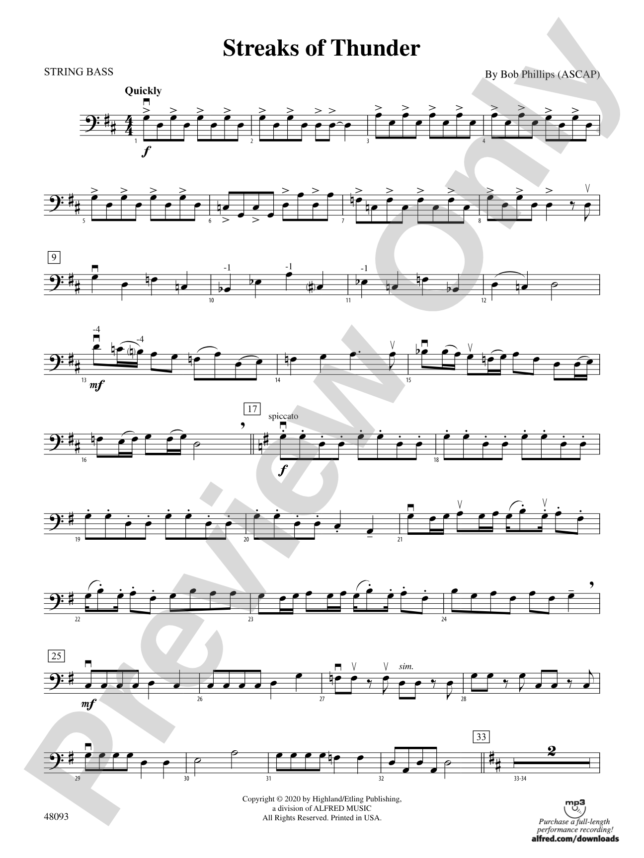 Streaks of Thunder: String Bass