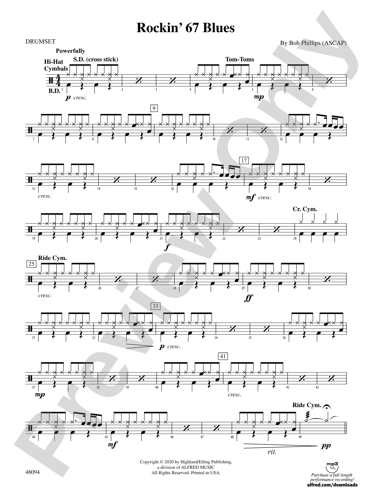 Rockin' 67 Blues: Drums