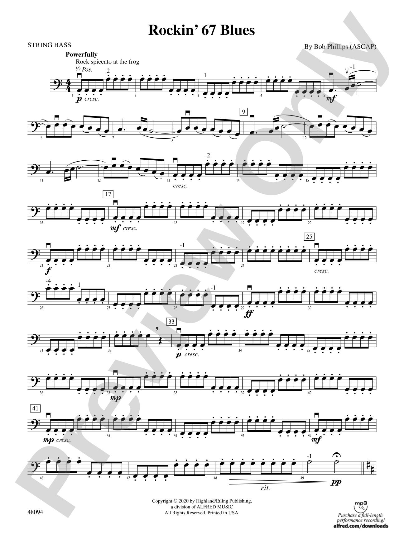 Rockin' 67 Blues: String Bass