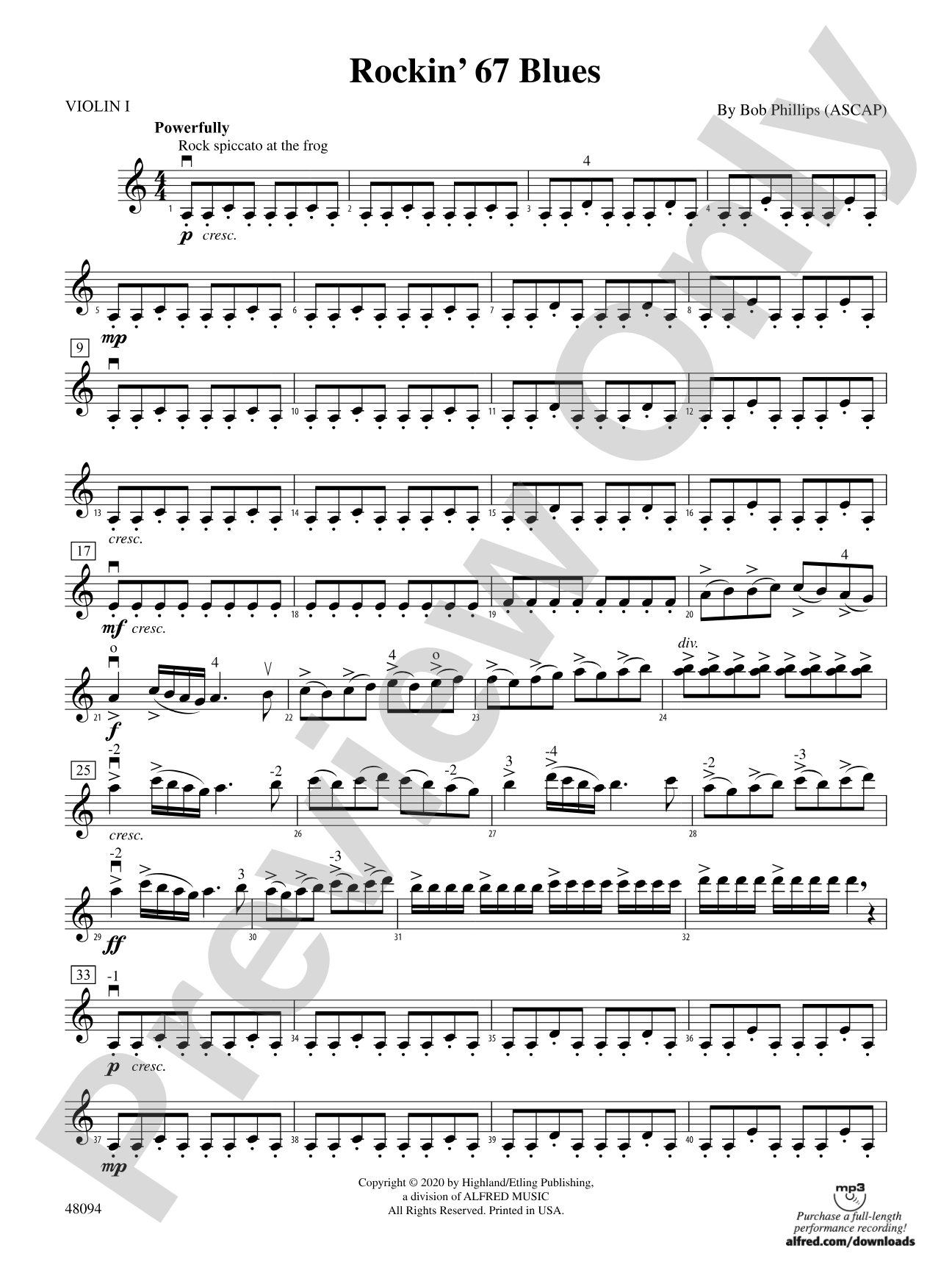 Rockin' 67 Blues: 1st Violin