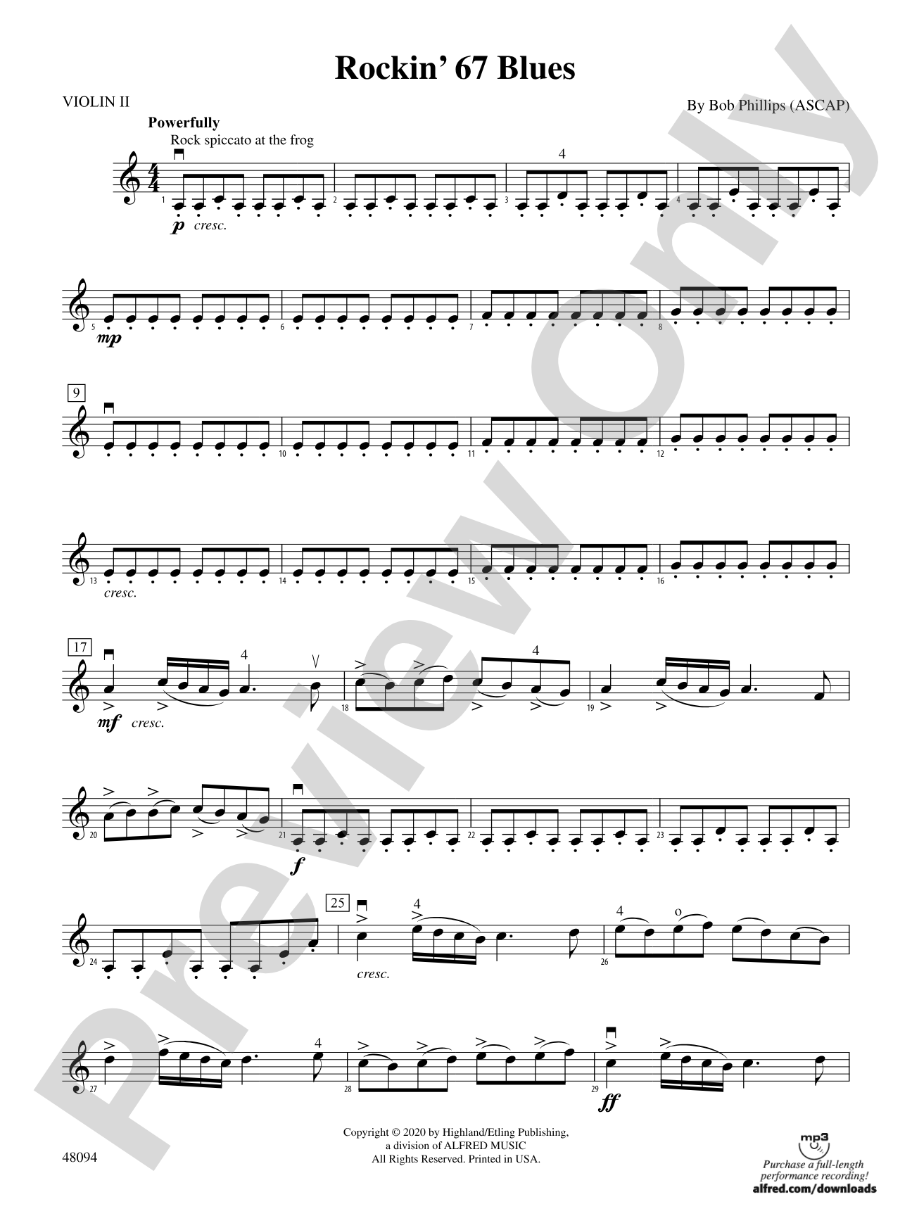 Rockin' 67 Blues: 2nd Violin