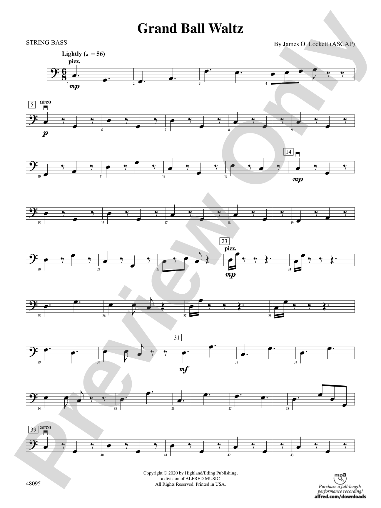 Grand Ball Waltz: String Bass