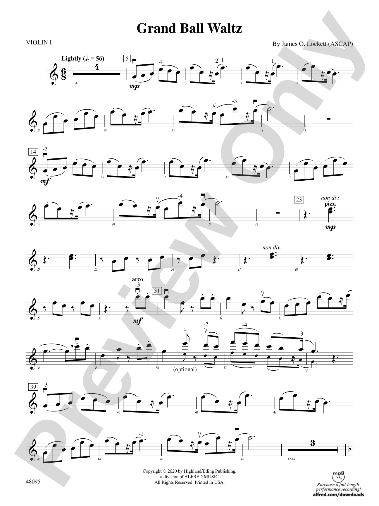 Grand Ball Waltz: 1st Violin