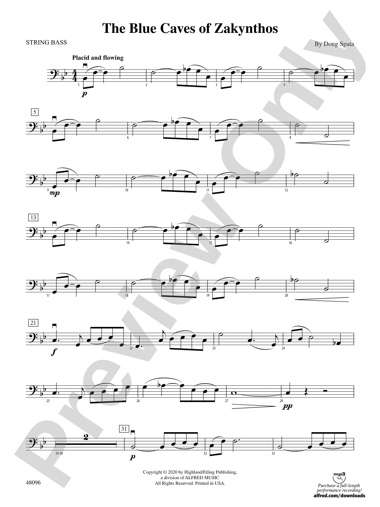 The Blue Caves of Zakynthos: String Bass