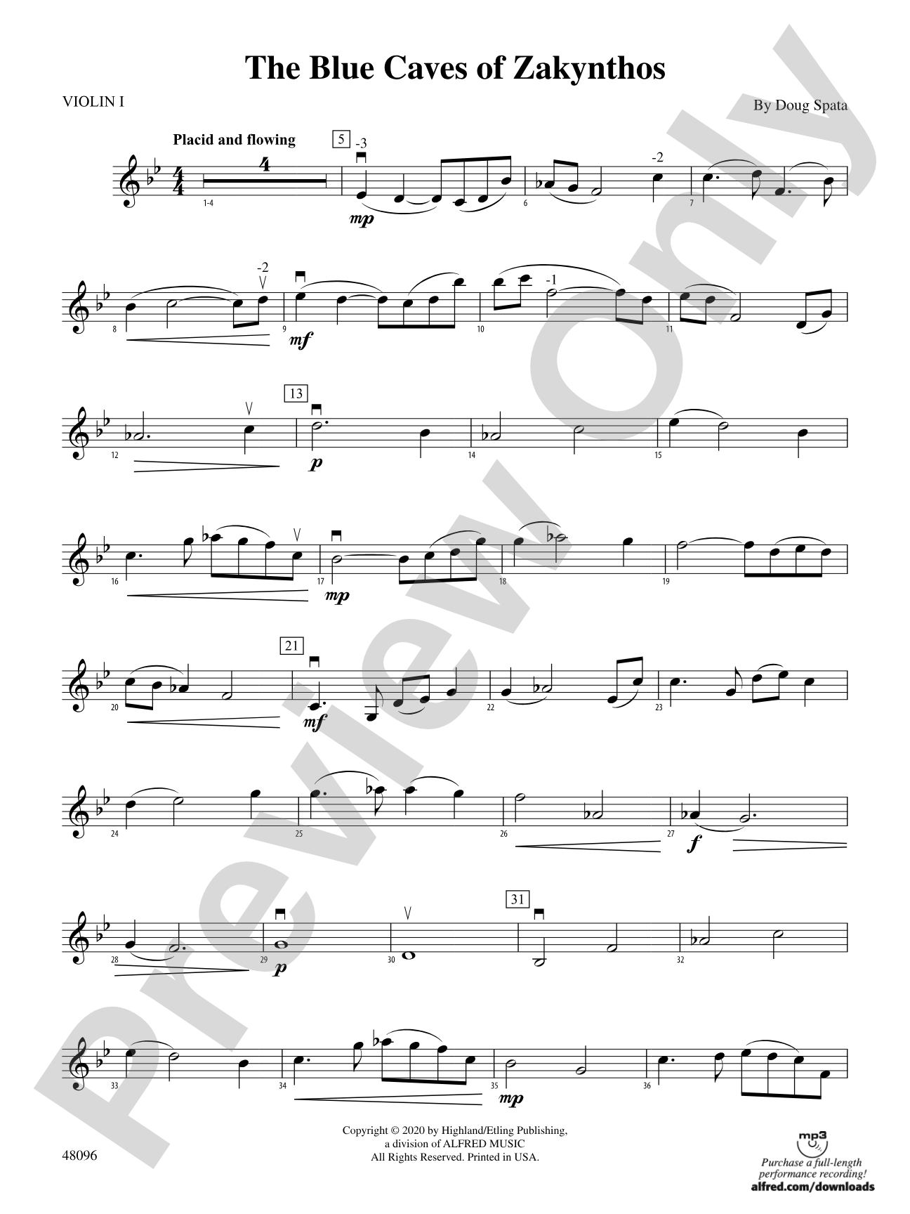 The Blue Caves of Zakynthos: 1st Violin