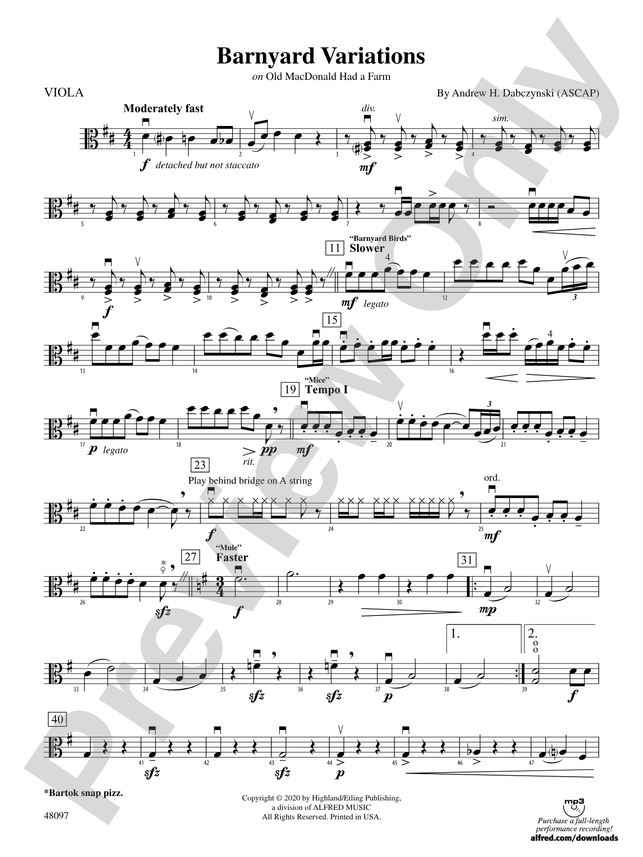Barnyard Variations: Viola