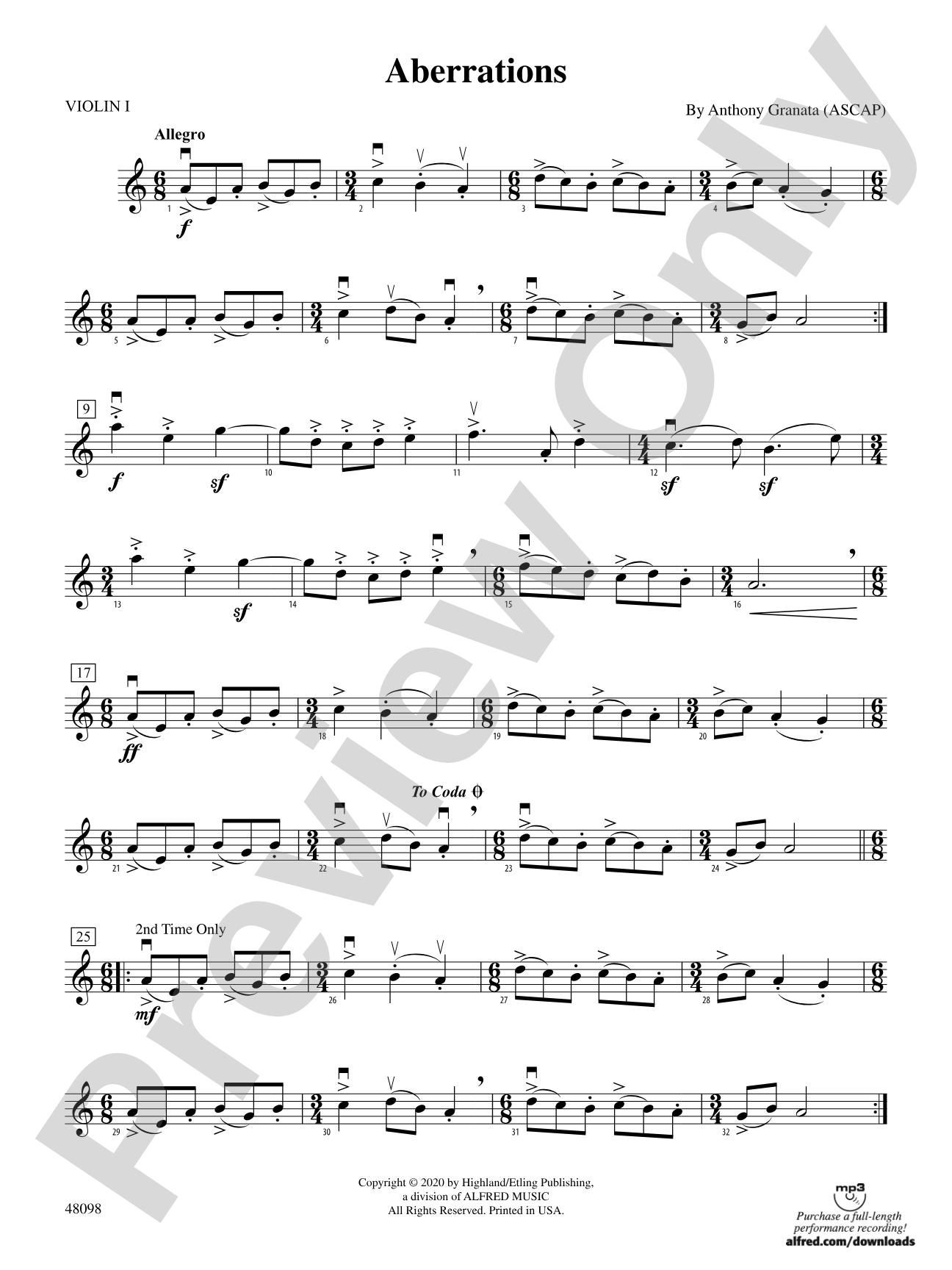 Aberrations: 1st Violin