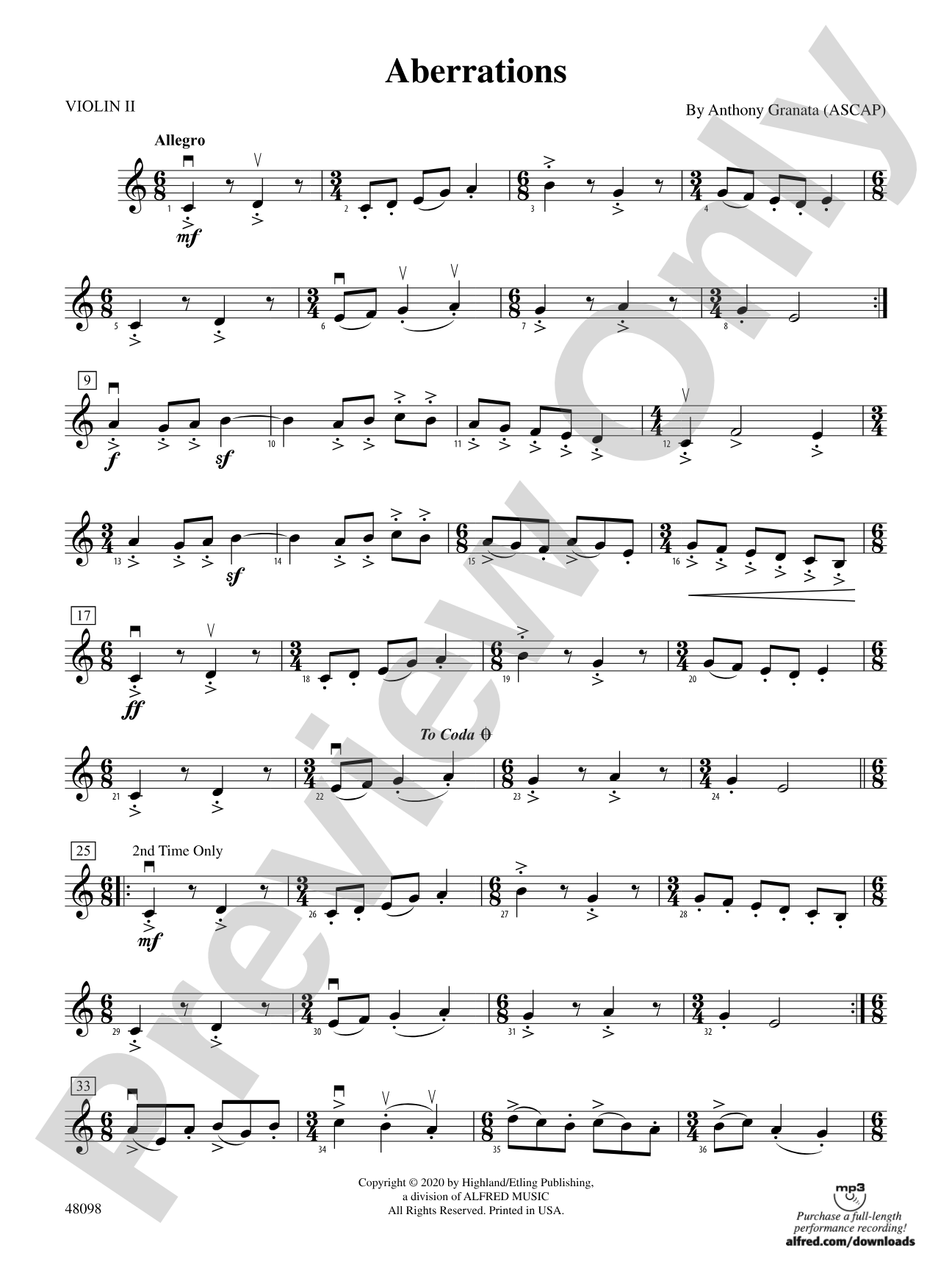 Aberrations: 2nd Violin