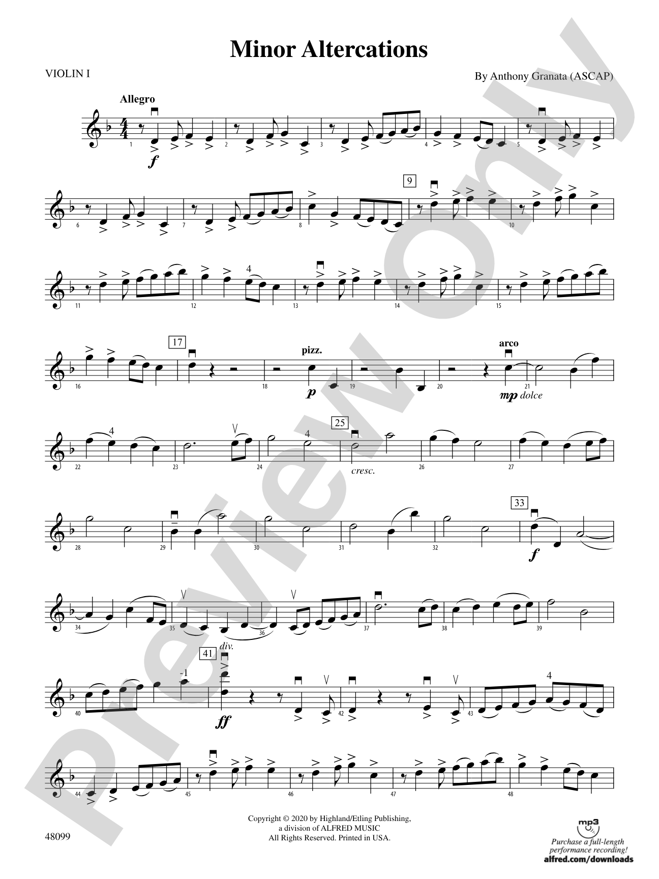 Minor Altercations: 1st Violin