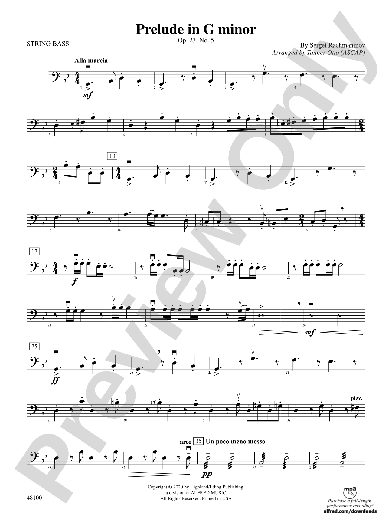 Prelude in G Minor: String Bass