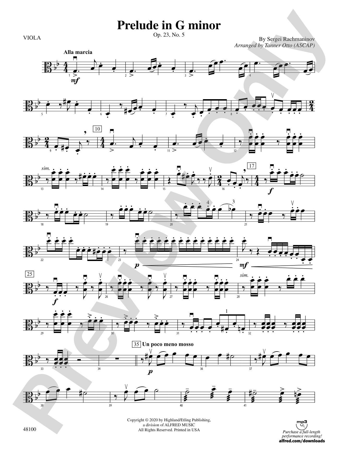 Prelude in G Minor: Viola