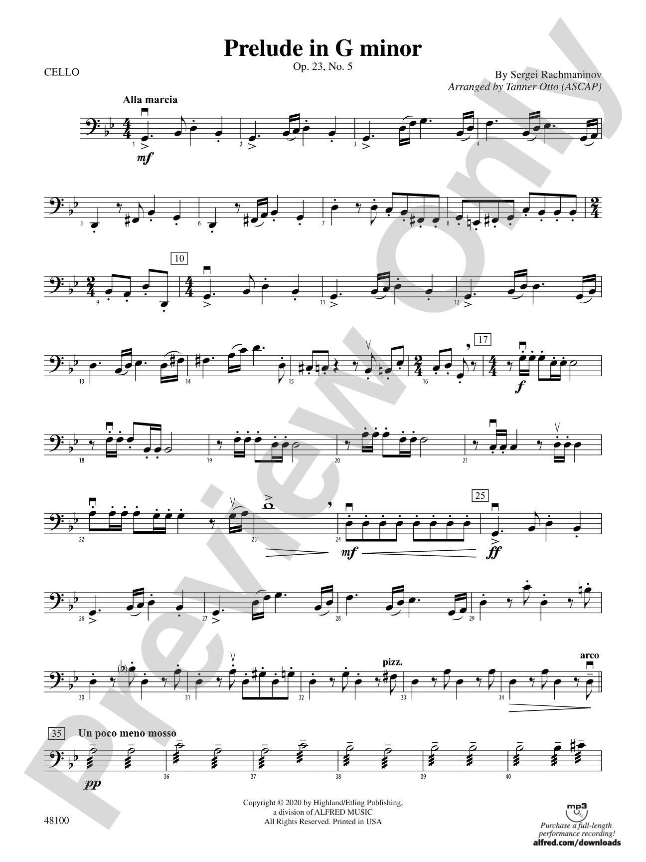 Prelude in G Minor: Cello