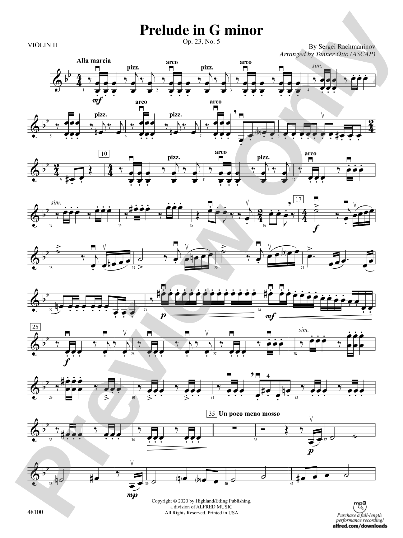 Prelude in G Minor: 2nd Violin