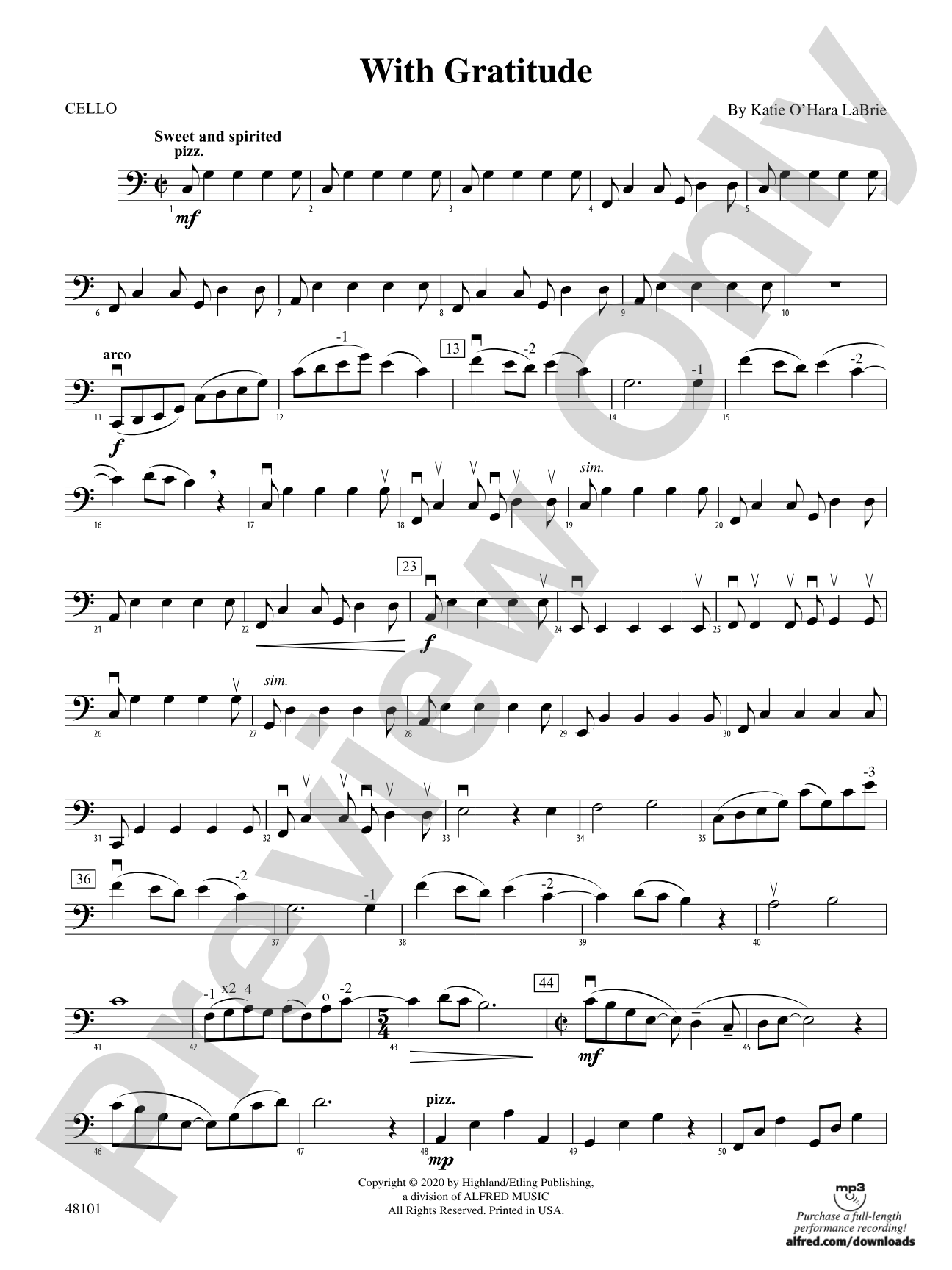 With Gratitude: Cello