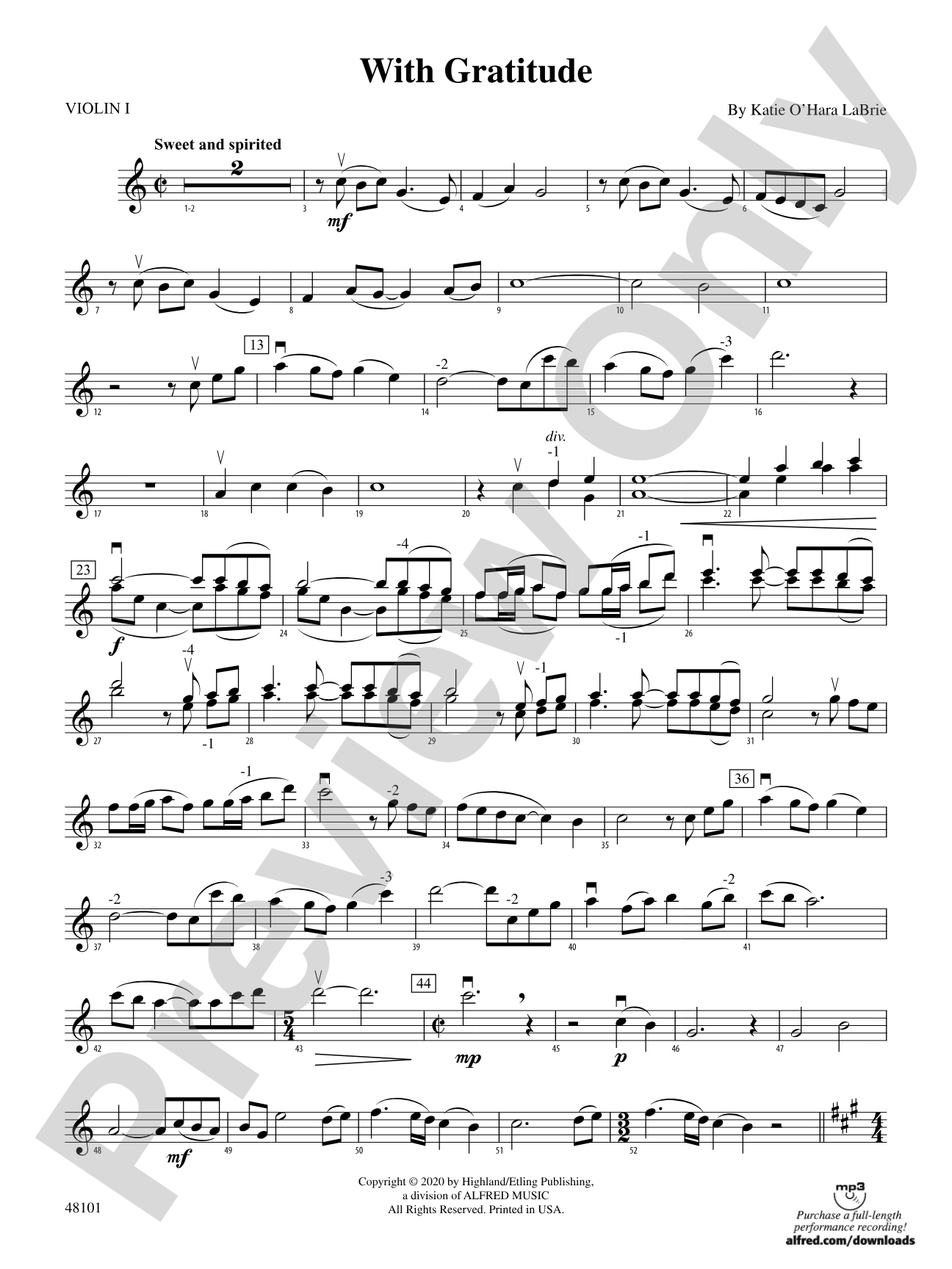 With Gratitude: 1st Violin